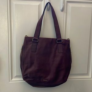 Burgundy fossil shoulder bag